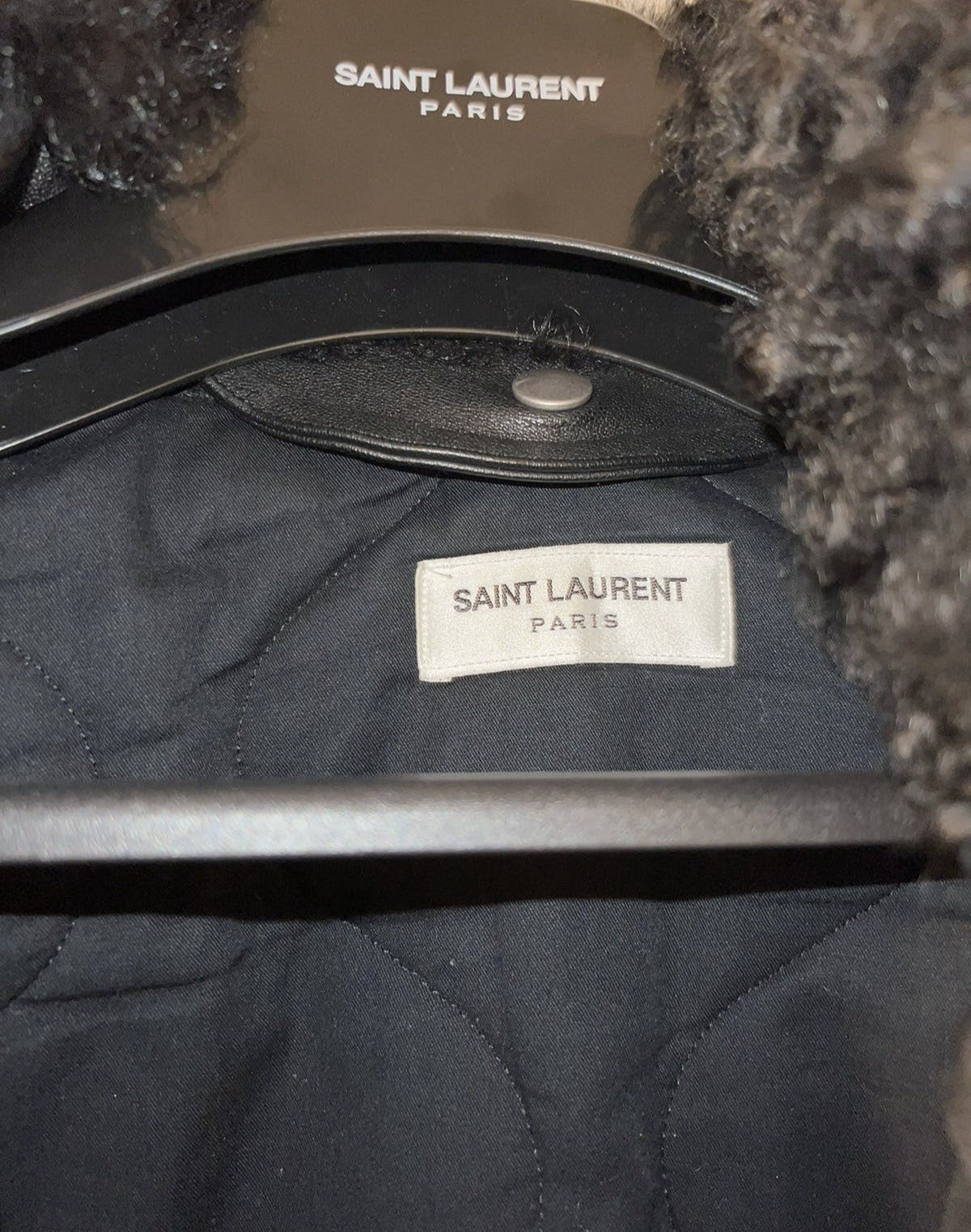 Saint Laurent Lamb Fur Trim Jacket