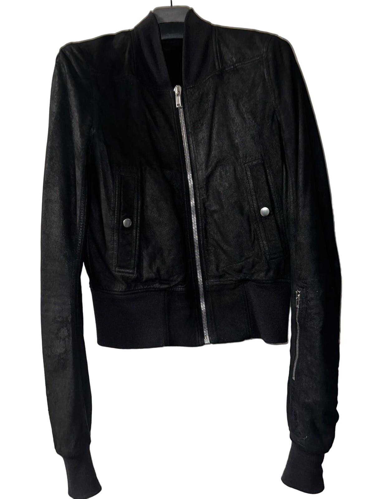 Rick Owens Lambskin Fitted Bomber Jacket