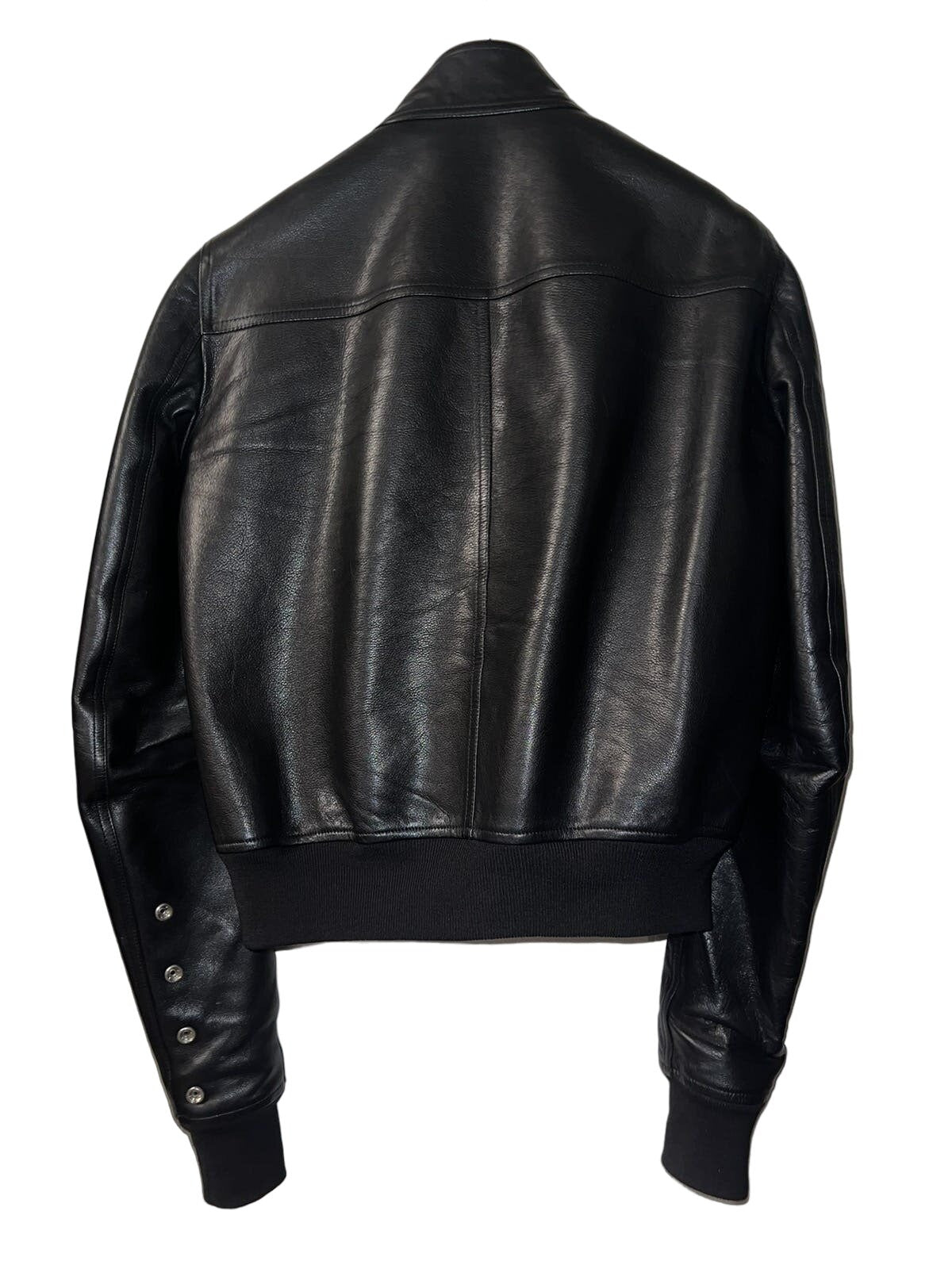Rick Owens Calf Leather Cropped Bomber Jacket