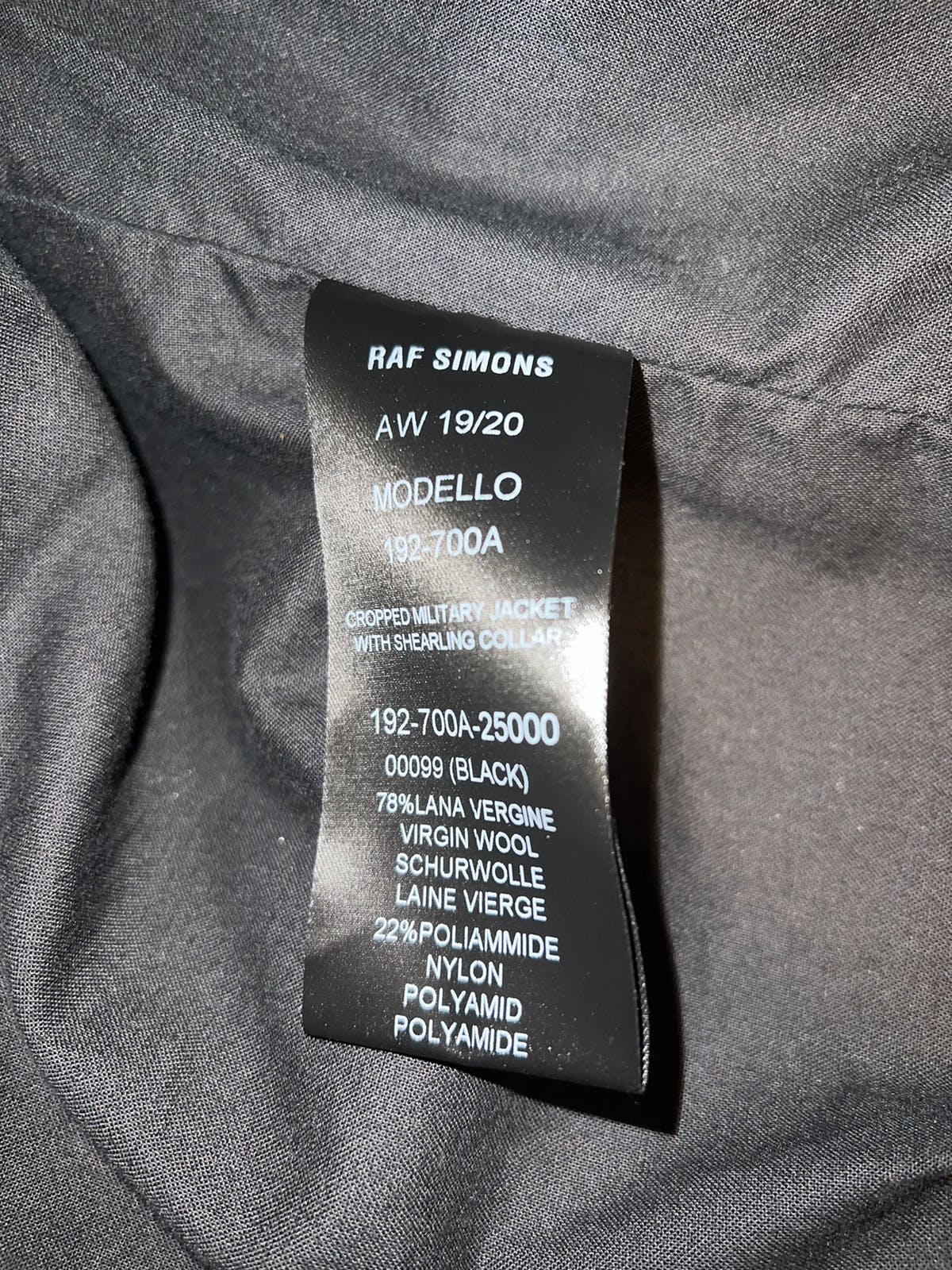 Raf Simons Lamb Fur Collar Jacket