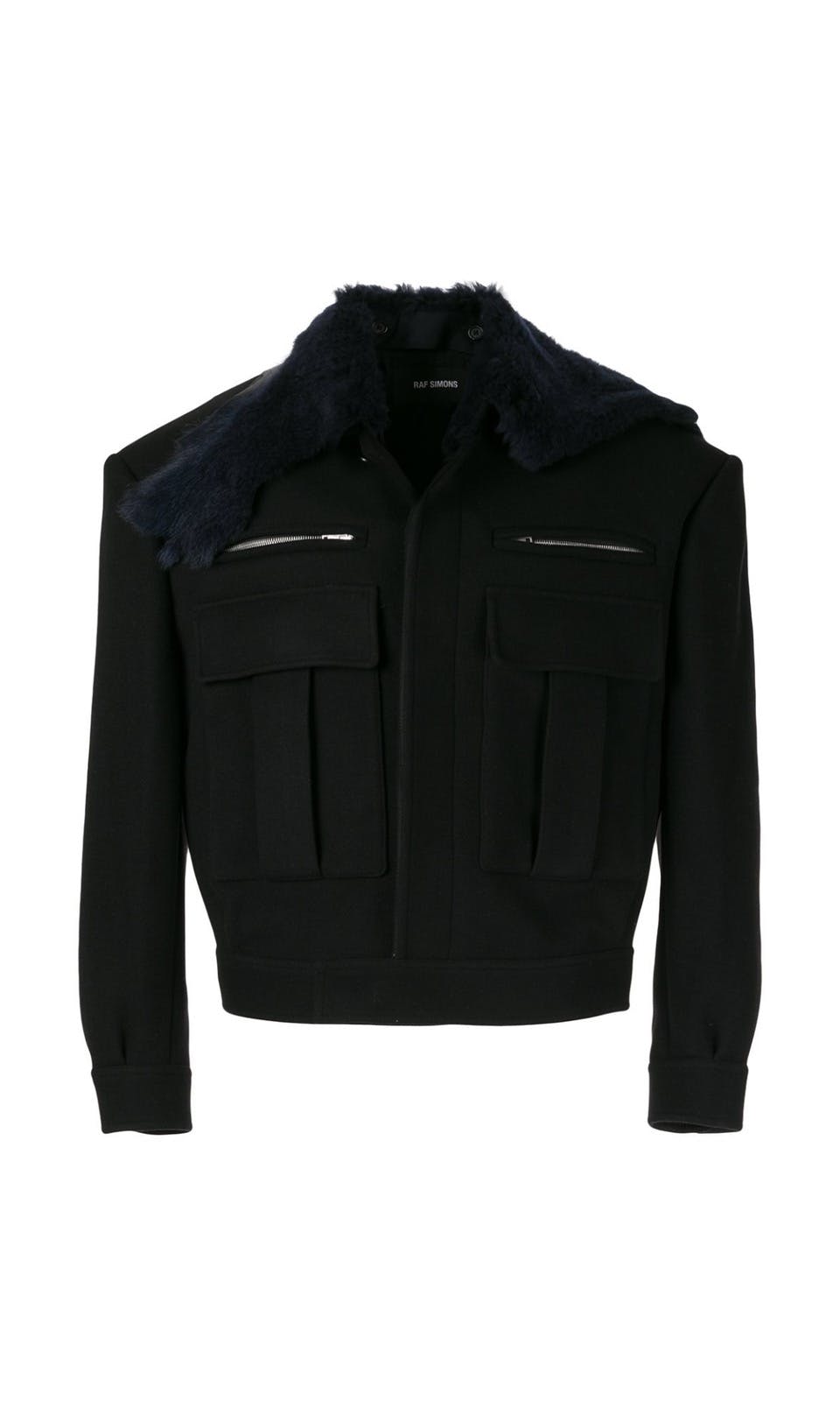 Raf Simons Lamb Fur Collar Jacket