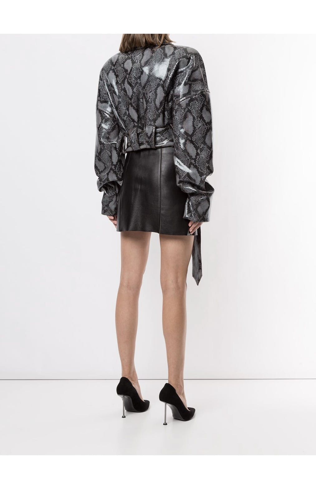 LaQuan Smith Teddy Bear Python-Print Jacket