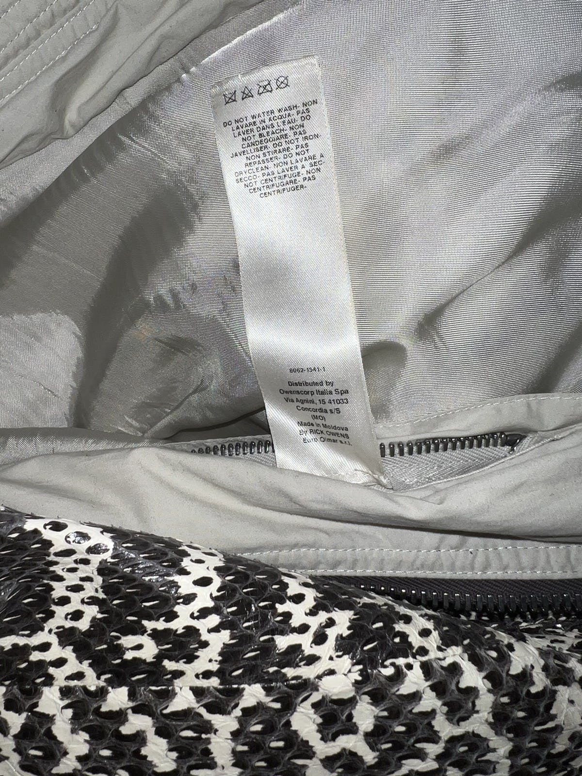 Rick Owens Snake Skin Oblong Collar Bomber Jacket