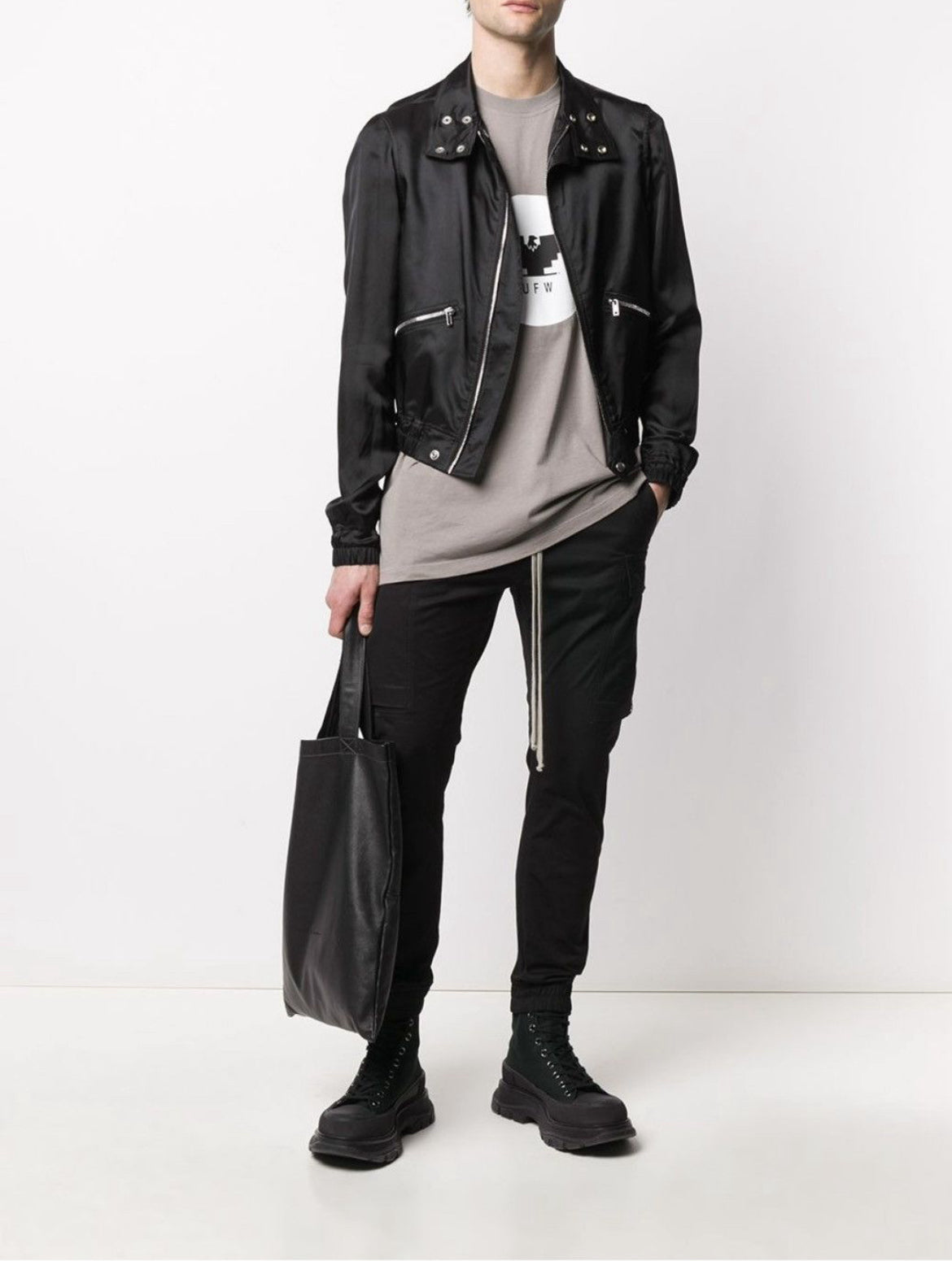 Rick Owens Zipped Biker Bomber Jacket
