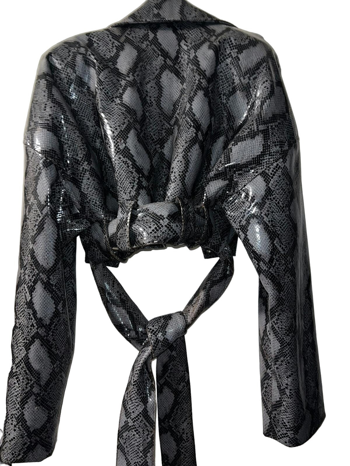 LaQuan Smith Teddy Bear Python-Print Jacket