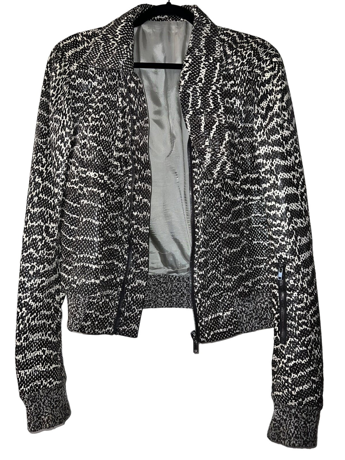 Rick Owens Snake Skin Oblong Collar Bomber Jacket