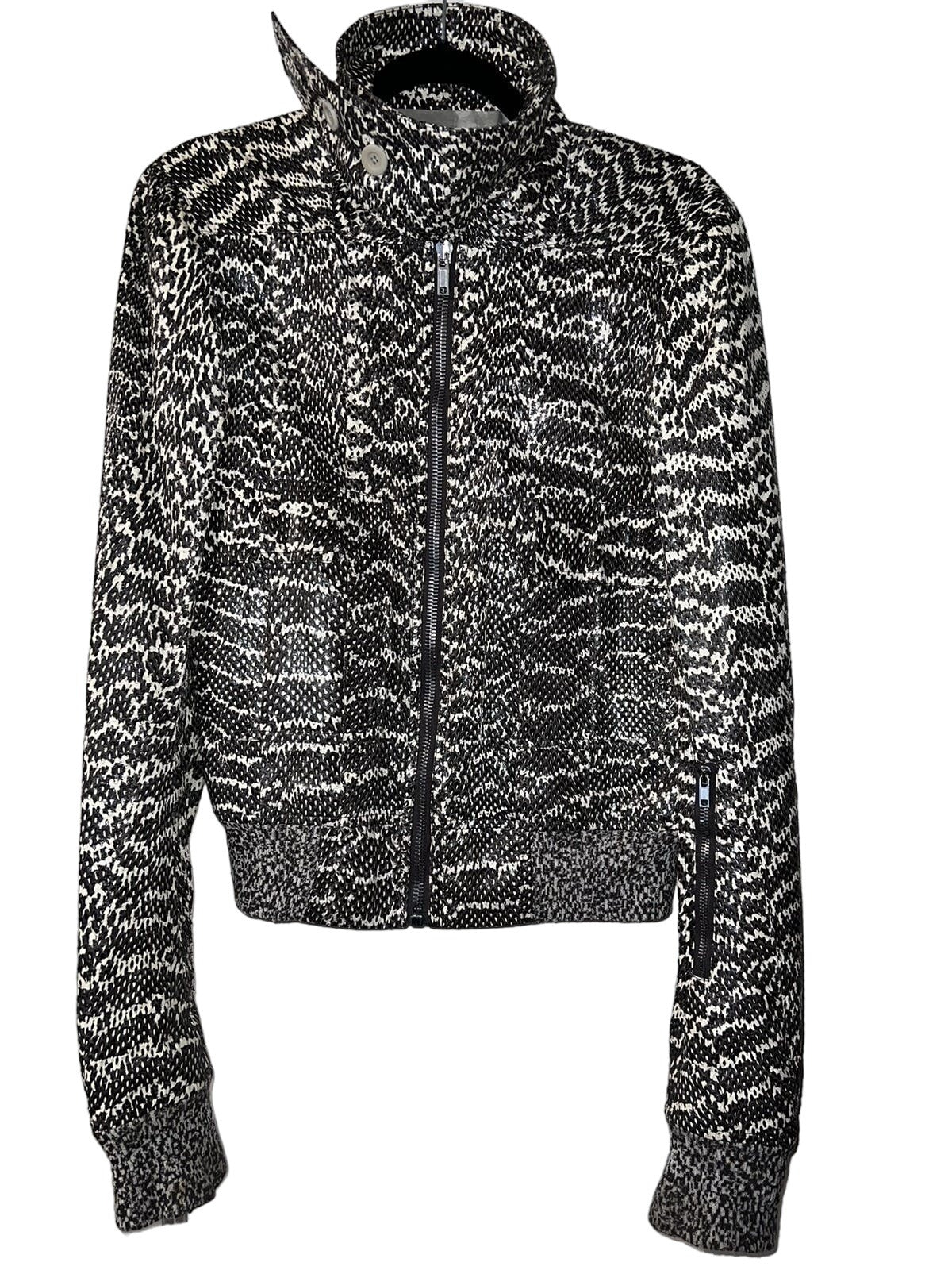 Rick Owens Snake Skin Oblong Collar Bomber Jacket