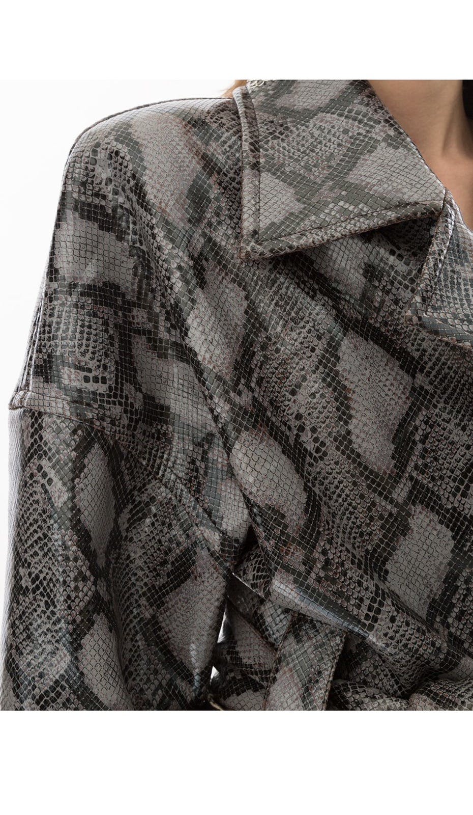 LaQuan Smith Teddy Bear Python-Print Jacket