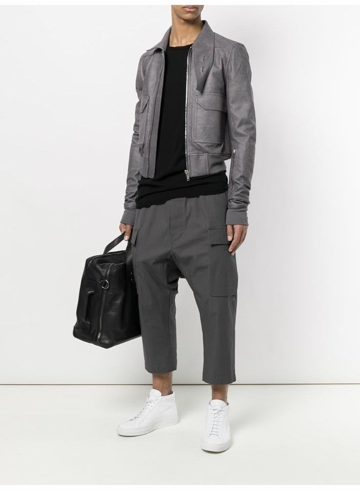 Rick Owens Oblong Collar Leather bomber jacket