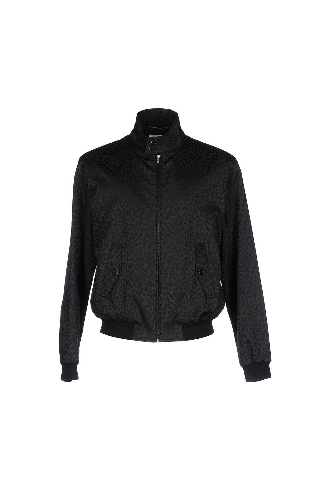 Saint Laurent Black Leopard Bomber