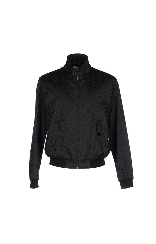 Saint Laurent Black Leopard Bomber