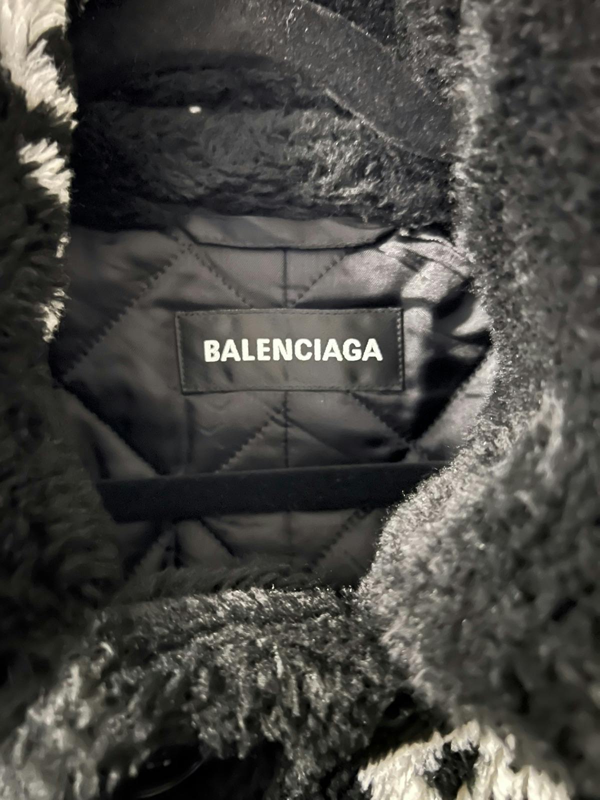 Balenciaga Logo-Print Fur Coat