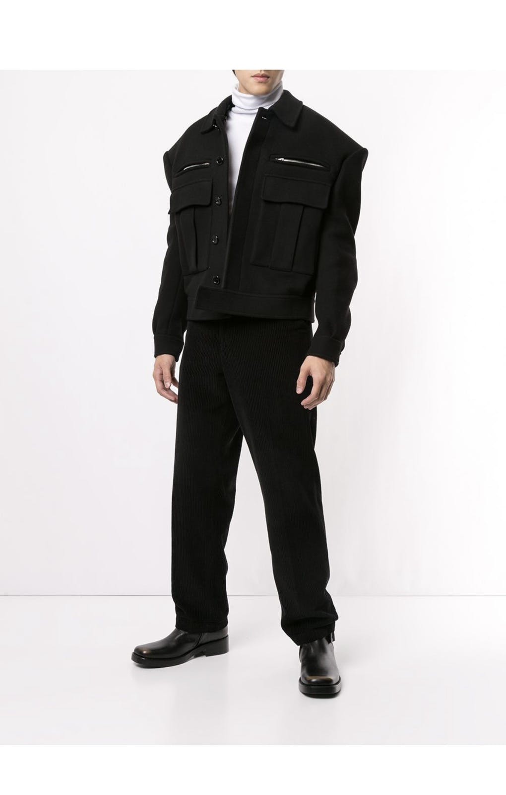 Raf Simons Lamb Fur Collar Jacket