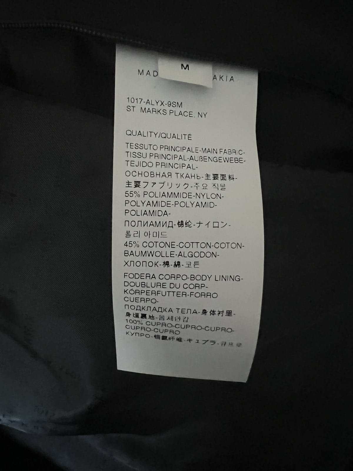 1017 ALYX 9SM Black Fuoripista Parka