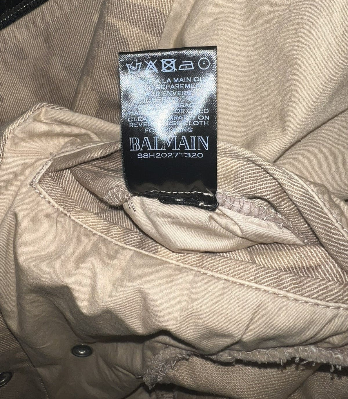 Balmain Destroyed Camouflage Print Biker Jacket