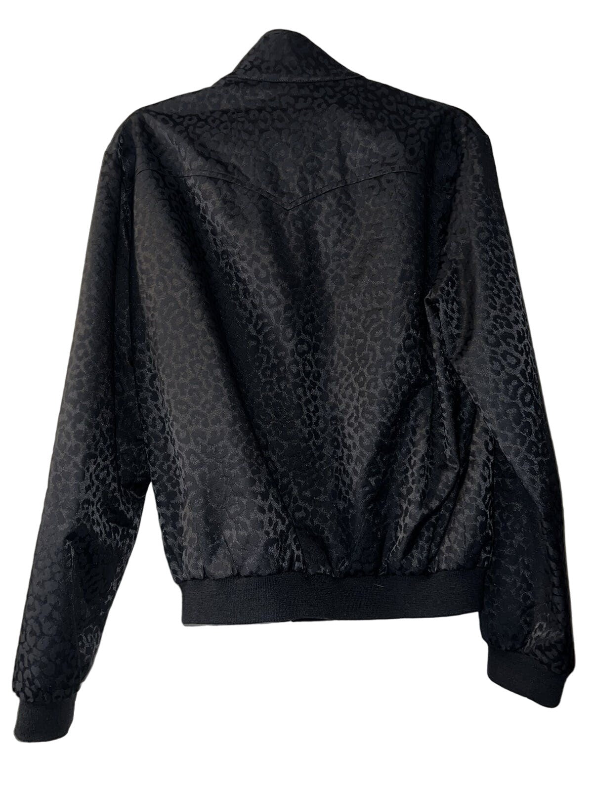 Saint Laurent Black Leopard Bomber