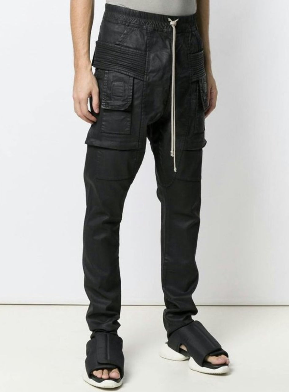 Rick Owens DRKSHDW Waxed Cargo Trousers