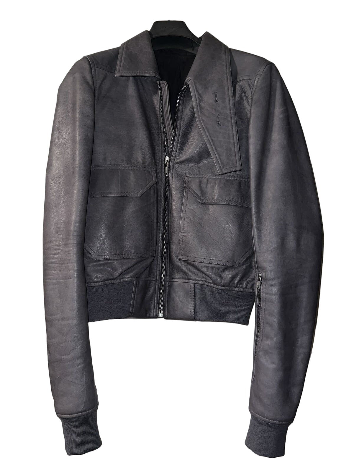 Rick Owens Oblong Collar Leather bomber jacket