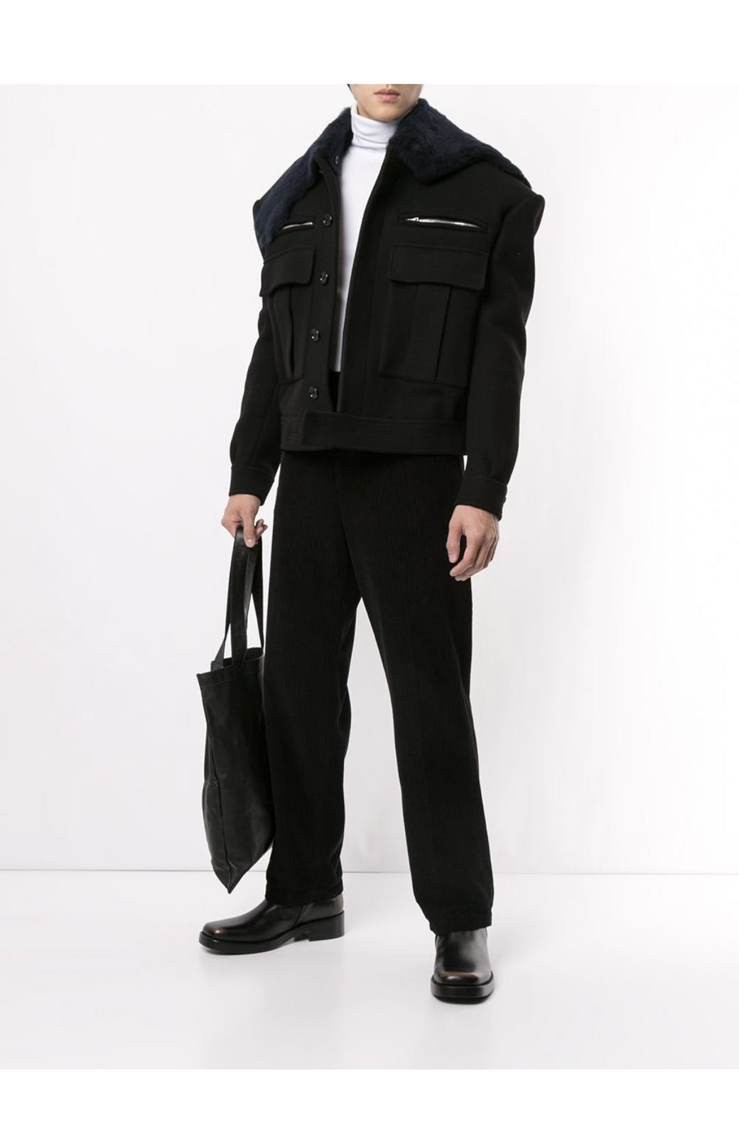 Raf Simons Lamb Fur Collar Jacket