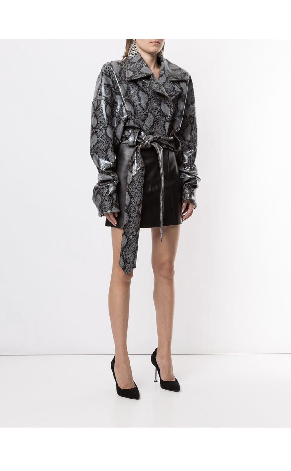 LaQuan Smith Teddy Bear Python-Print Jacket