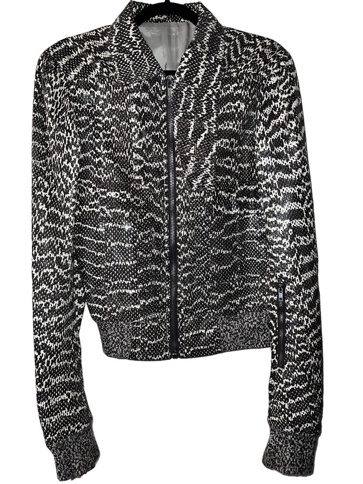 Rick Owens Snake Skin Oblong Collar Bomber Jacket