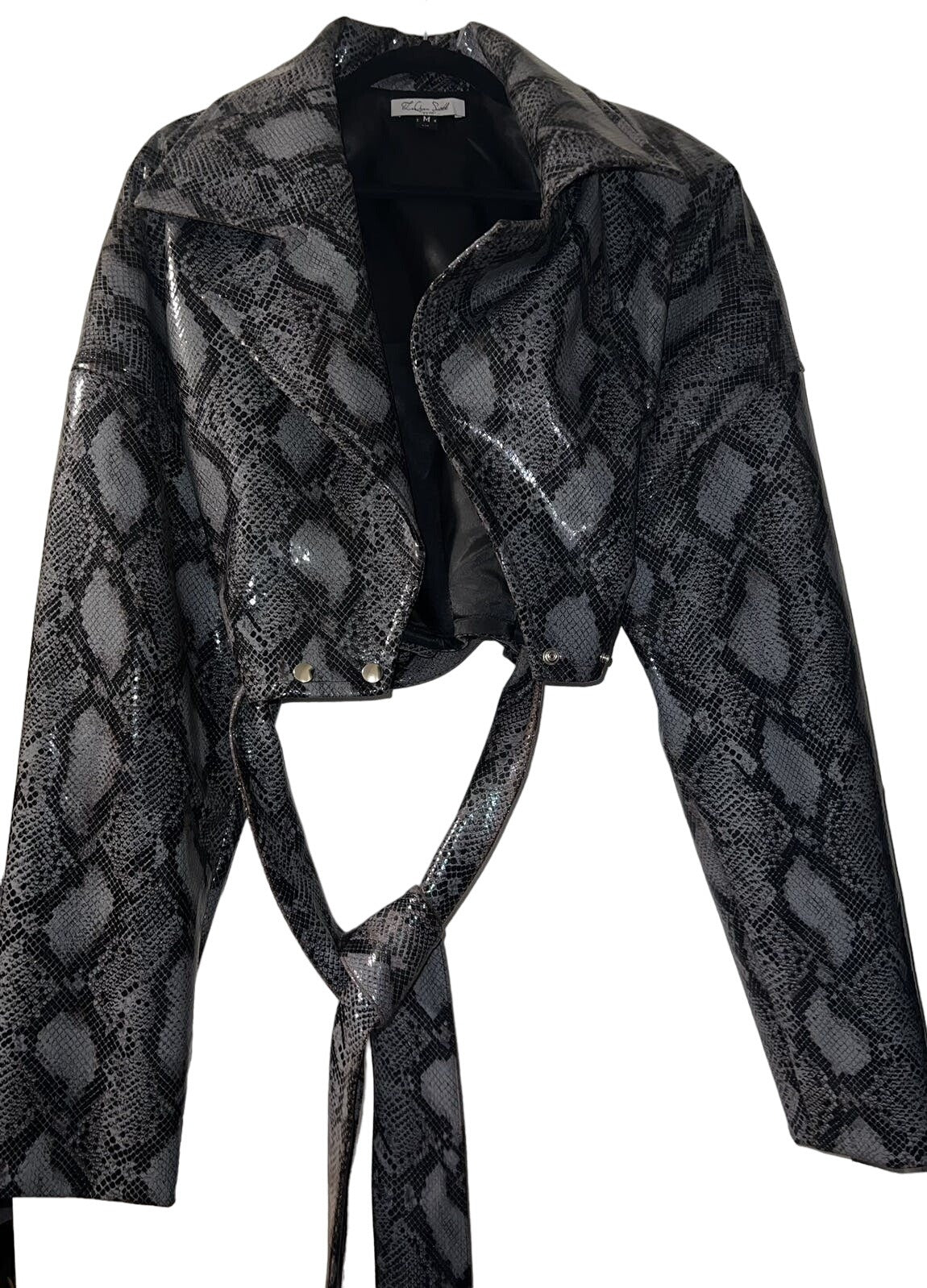 LaQuan Smith Teddy Bear Python-Print Jacket